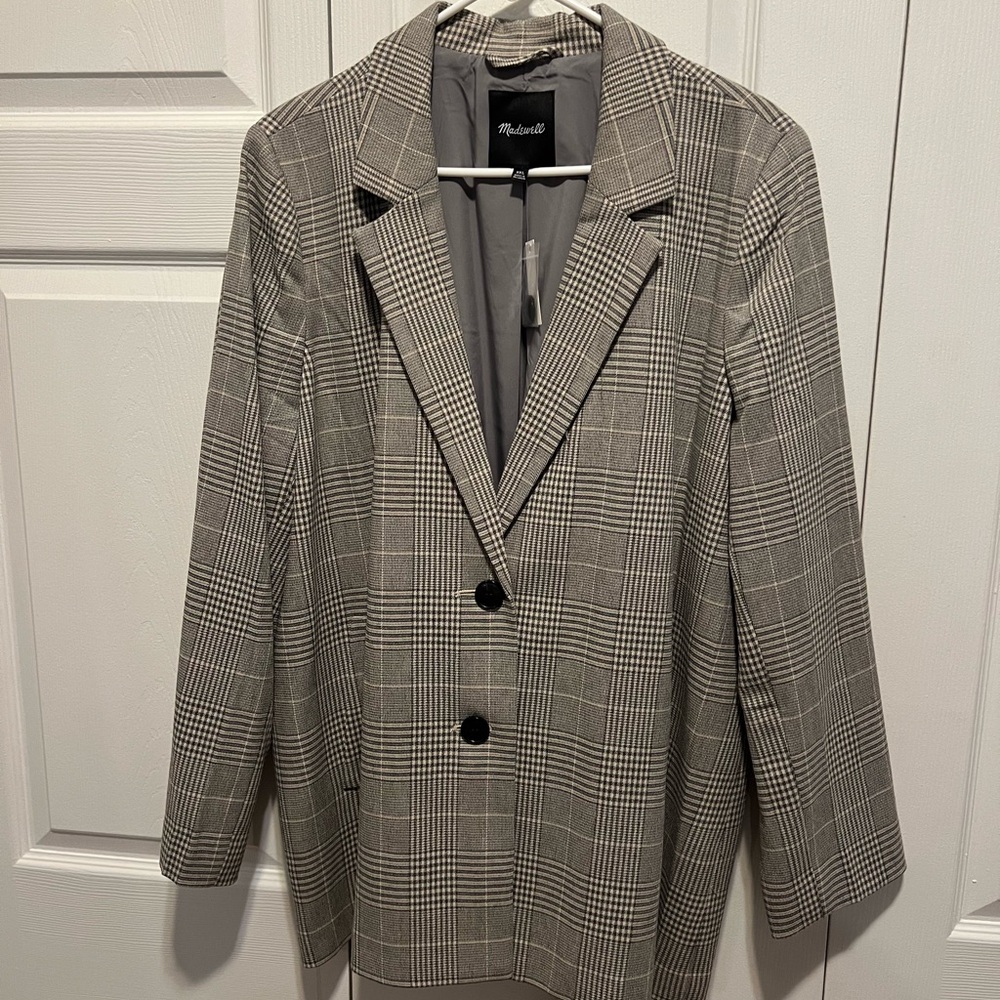 NWT Madewell Dorset Plaid Women's Blazer Jacket